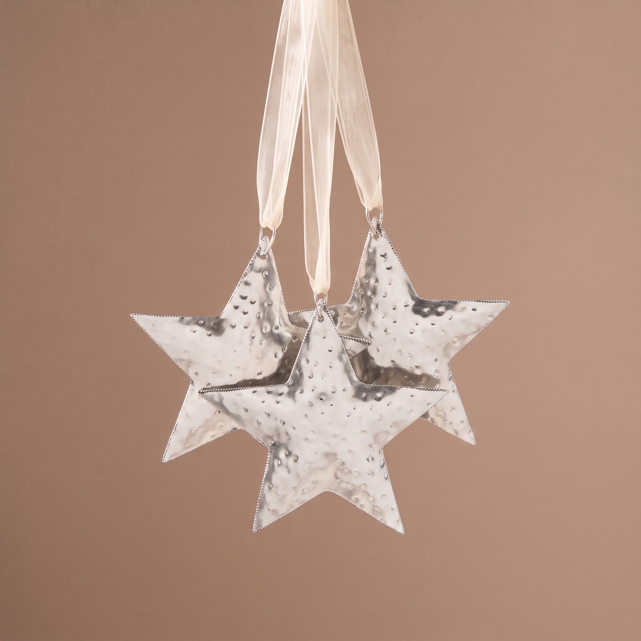 Suspension de Noël Étoile Métal 16 cm Argenté