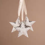 Suspension de Noël Étoile Métal 16 cm Argenté