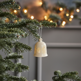 Suspension de Noël Cloche à LED beige en grès