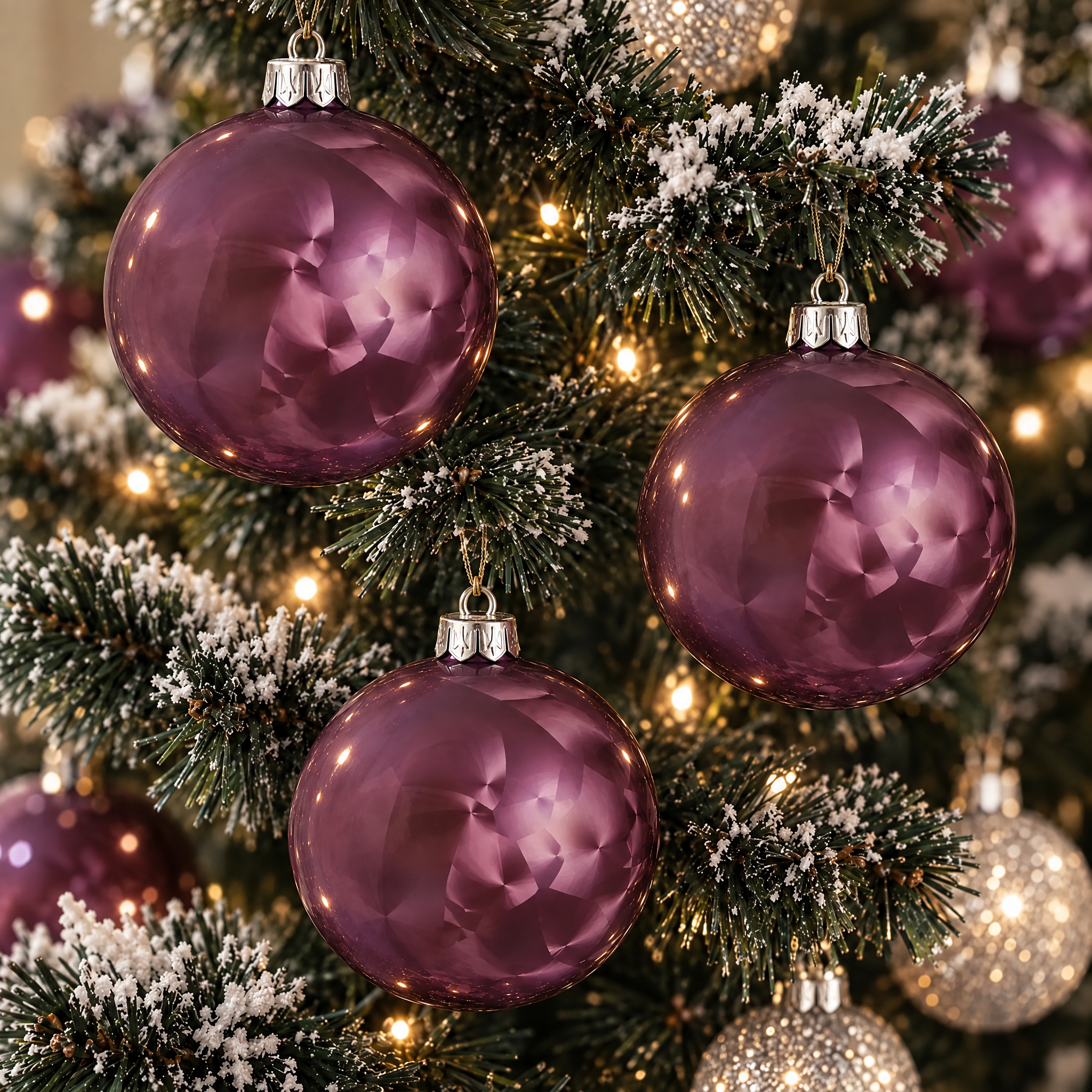 Boules de Noël Kaléidoscopique Set de 12, 8 cm, photo d'ambiance, Sia Deco