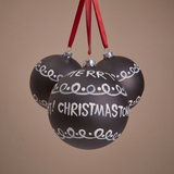 Boule de Noël Graphique Merry Christmas Blanc