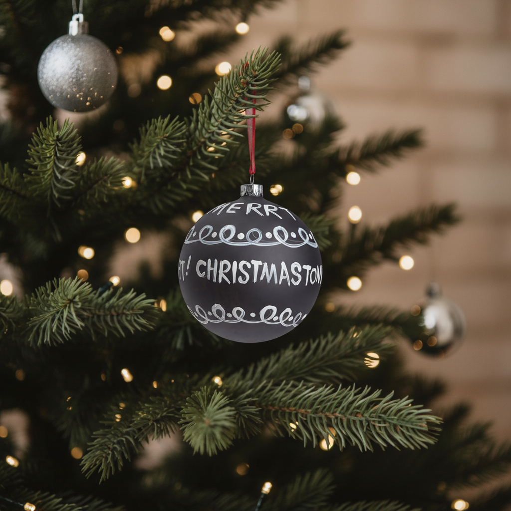 Pallina di Natale grafica Merry Christmas