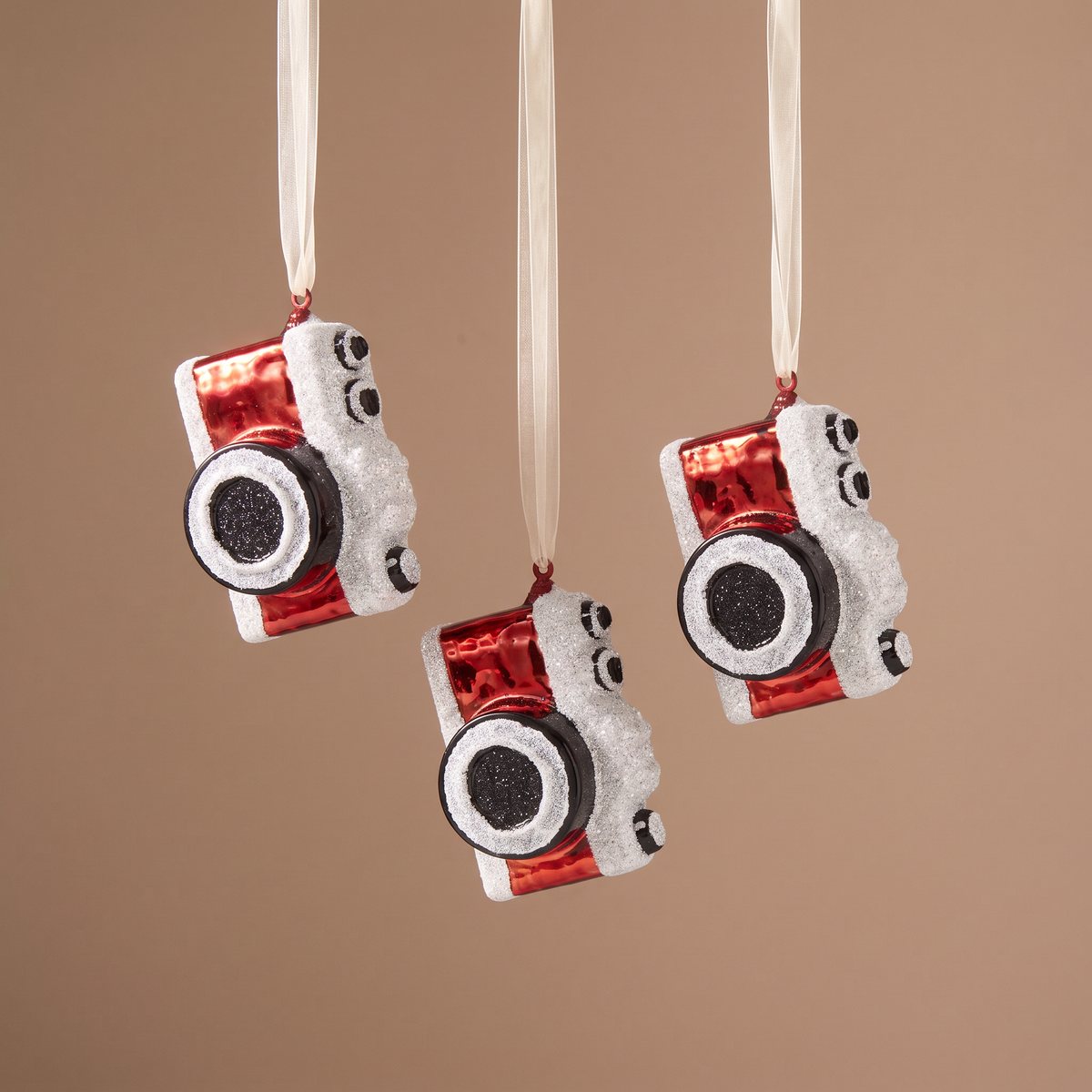 Suspension de Noël Pop Appareil Photo Rouge