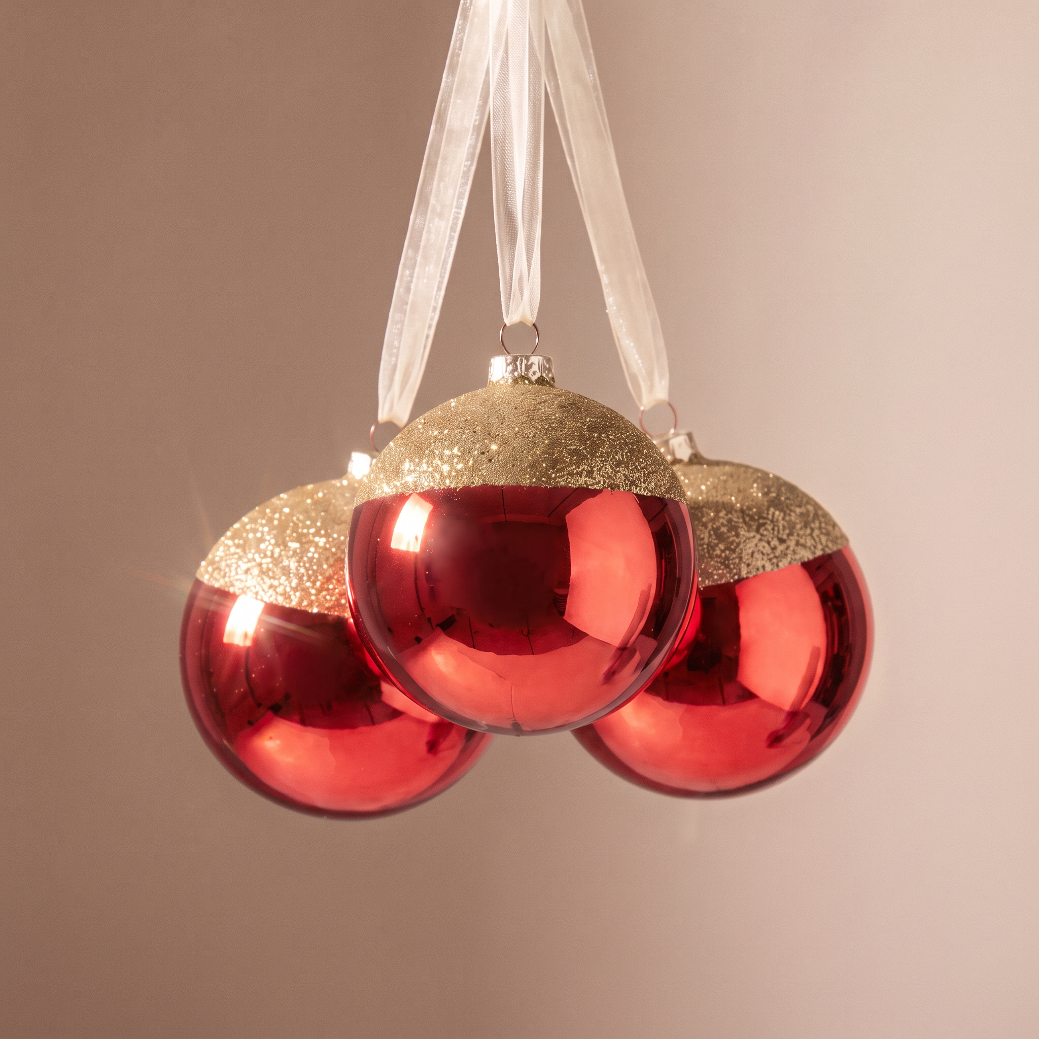 Boule de Noël Bicolore Rouge