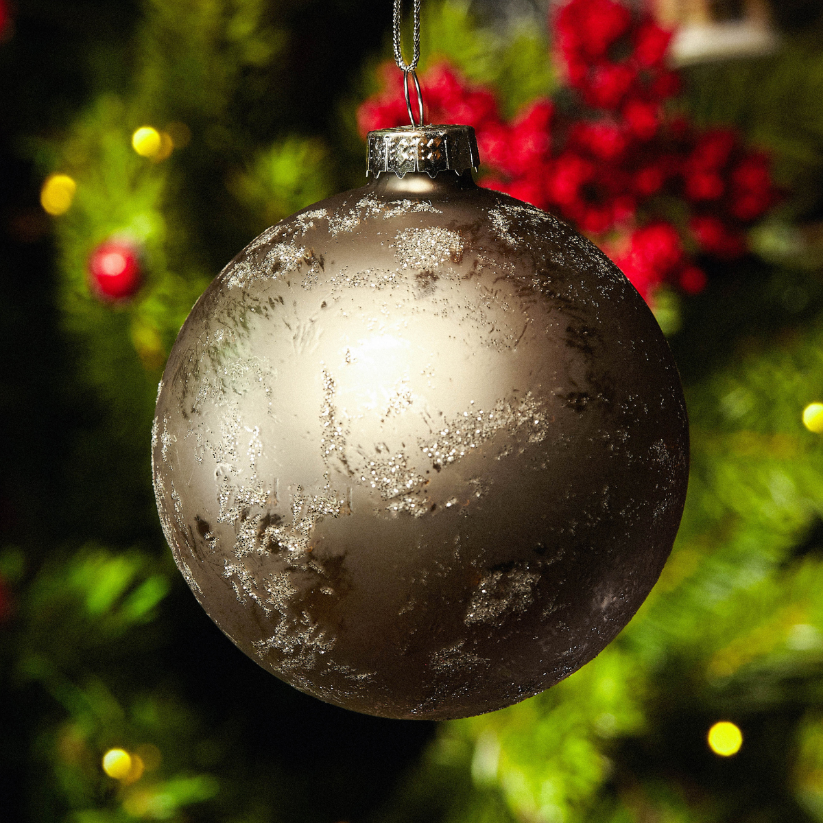 Pallina di Natale glitterata e opaca formato piccolo