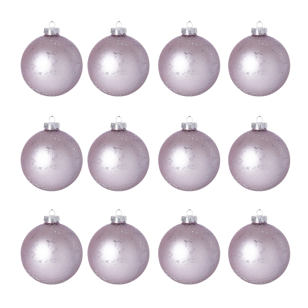 Boules de Noël Pailletée et Mat Grand Format Set de 12