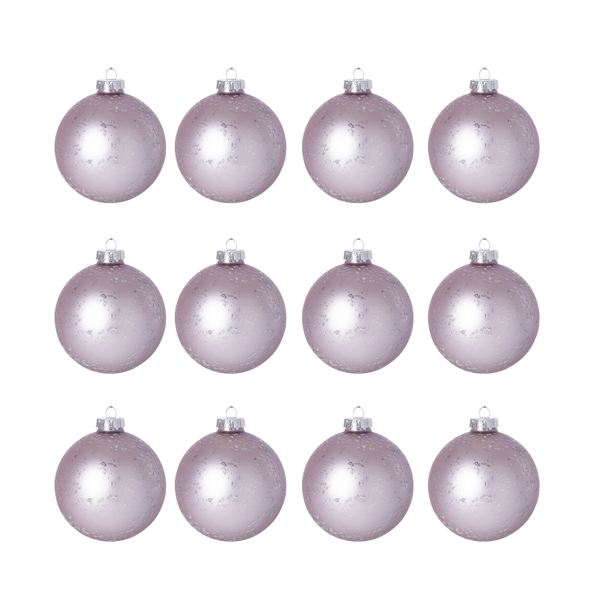 Boule de Noël Pailletée et Mat Petit Format Set de 12