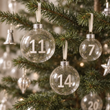 Boules de Noël de l'Avent, transparent, 8 cm, photo d'ambiance, Sia Deco