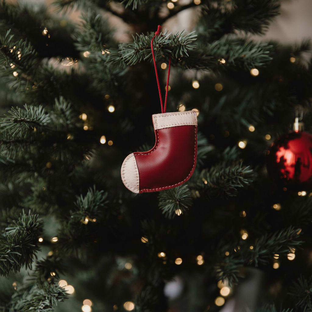 Suspension de Noël en Cuir Bottine