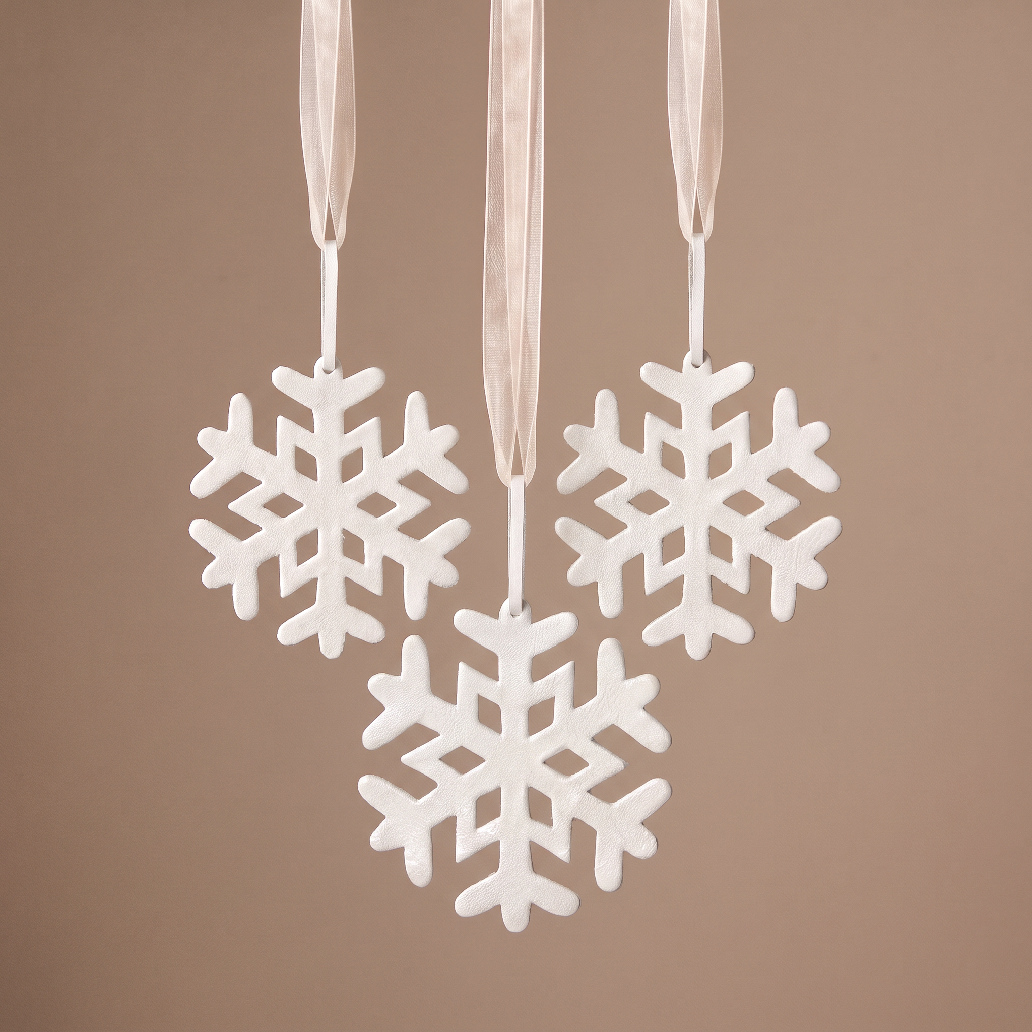 Suspension de Noël en Cuir Flocon blanc