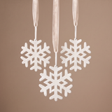 Suspension de Noël en Cuir Flocon blanc
