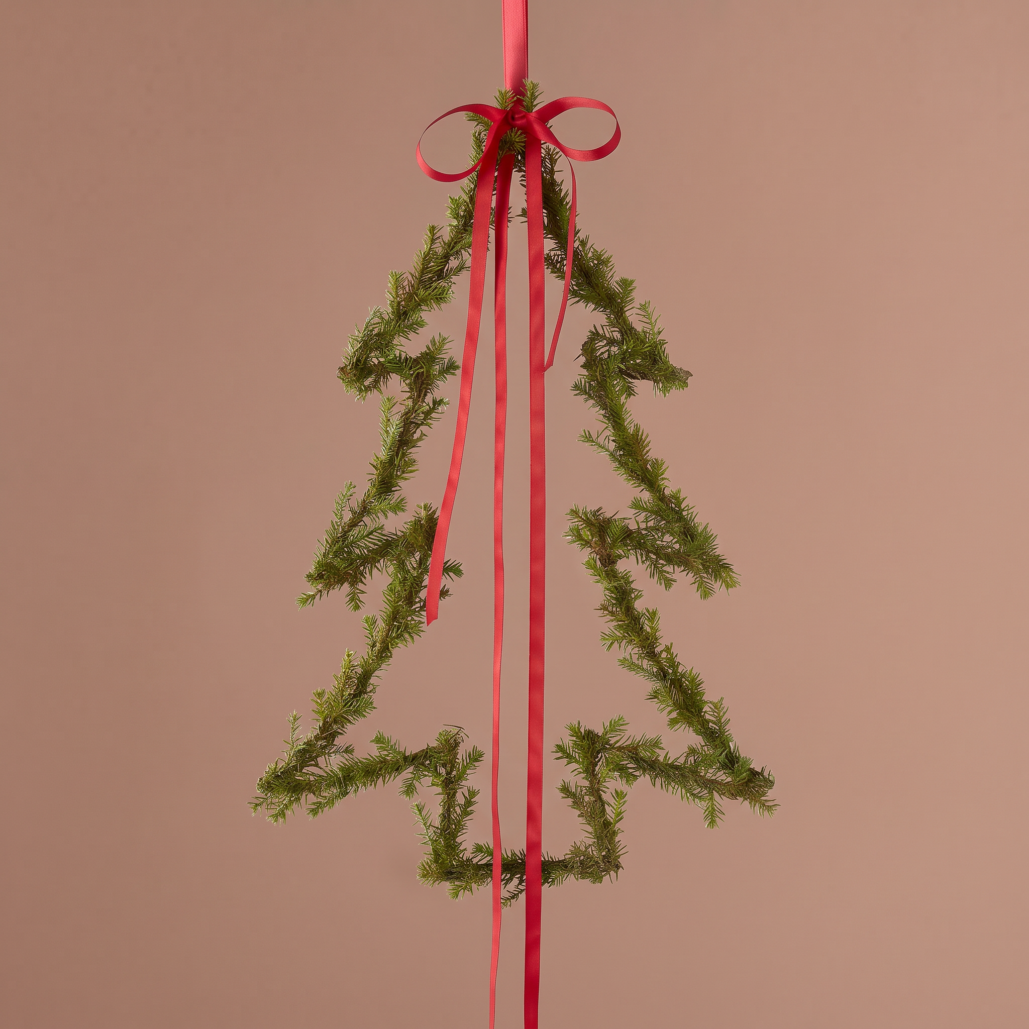 Suspension de Noël Sapin vert en fer, packshot fond beige