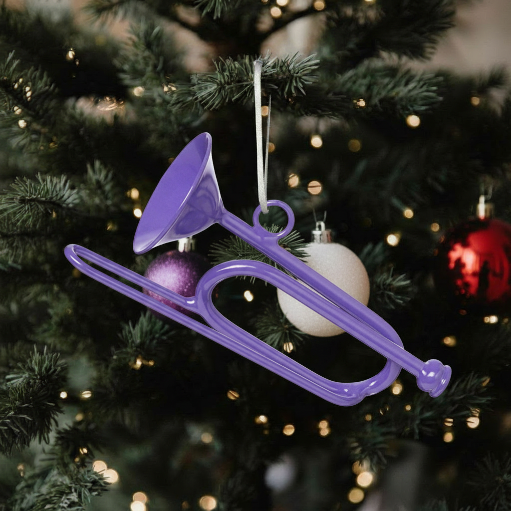 Suspension de Noël Pop Trompette violet en fer