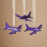 Suspension de Noël Pop Avion violet en fer, packshot fond beige