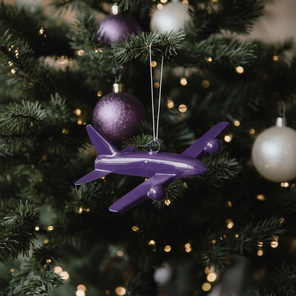 Suspension de Noël Pop Avion violet en fer