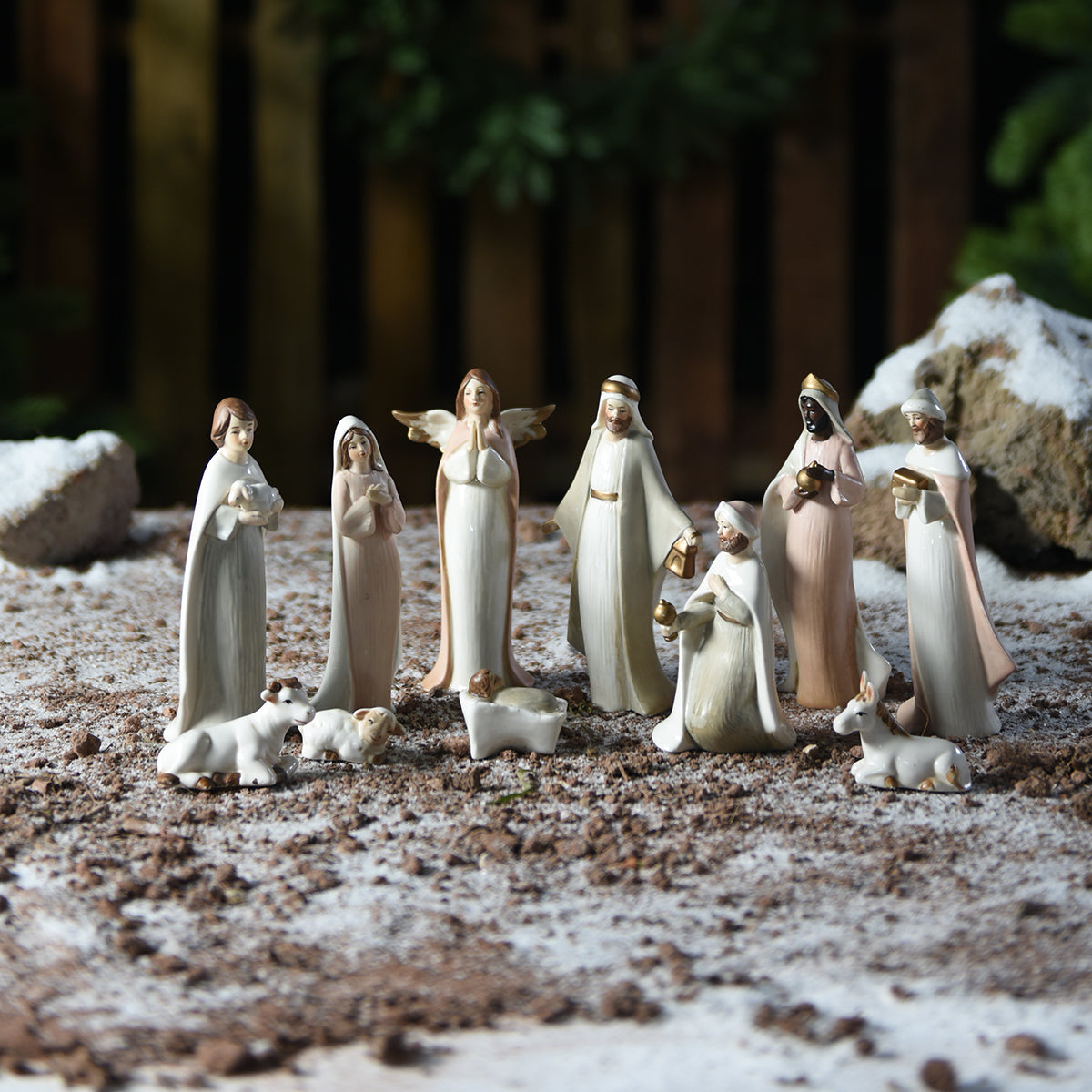 Crèche de Noël en porcelaine Rosa