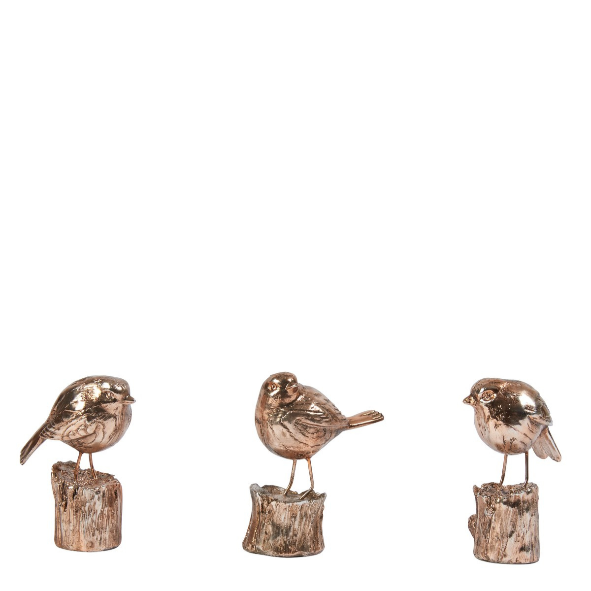 Statues Oiseaux sur rondin de bois