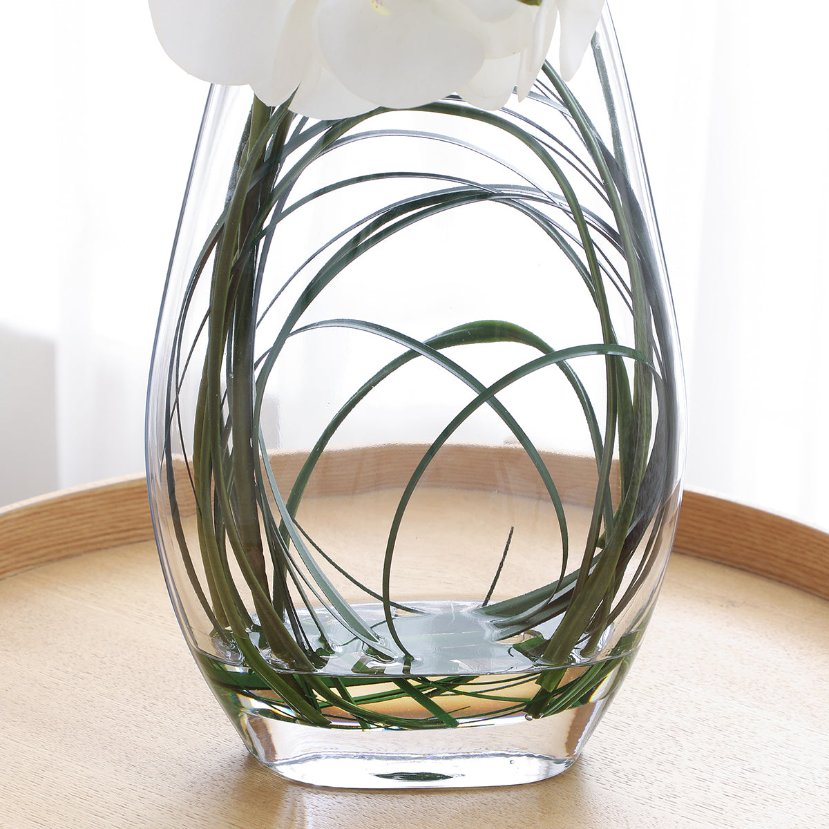 Composition d'Orchidée Artificielle avec vase et herbe d'ours 46cm