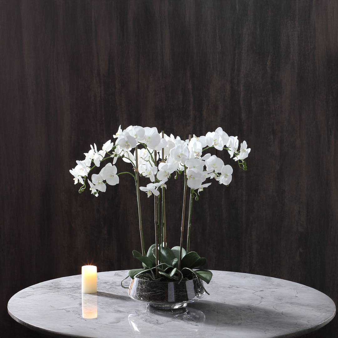 Composición de Orquídea Artificial Lena 10 ramas