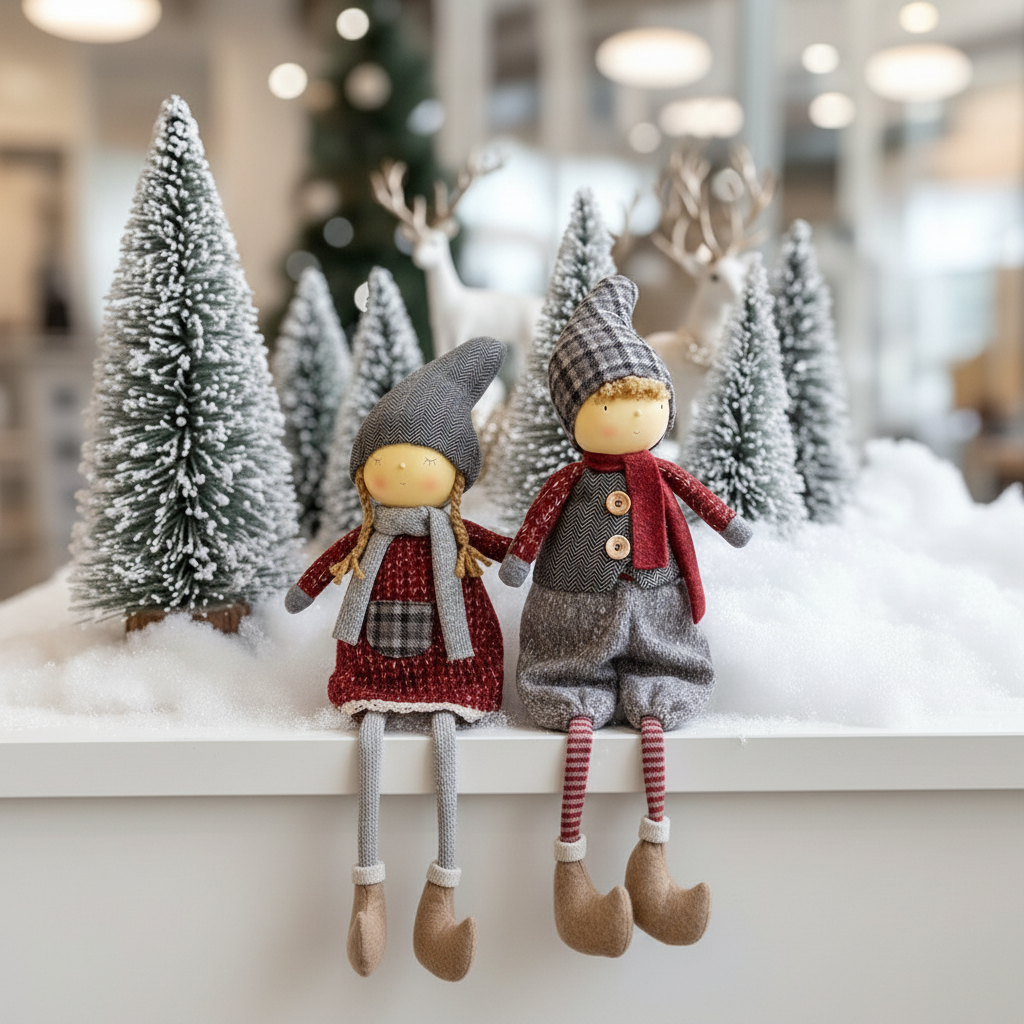 Figurina seduta di Olaf del ragazzo di Natale