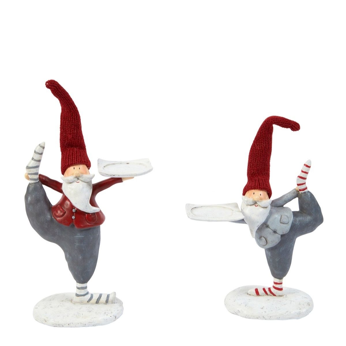 Portacandele natalizio Figurina di Babbo Natale Yoga