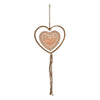Suspension de Noël Coeur en Rotin Natura 11 cm