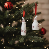 Suspensions Noël Lappi Santa Set de 2 blanc en grès