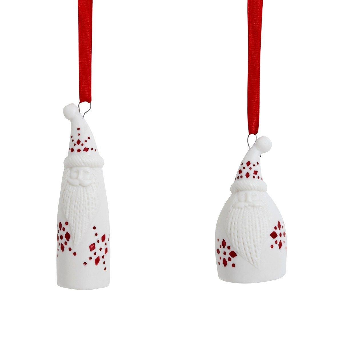 Suspensions Noël Lappi Santa Set de 2 blanc en grès
