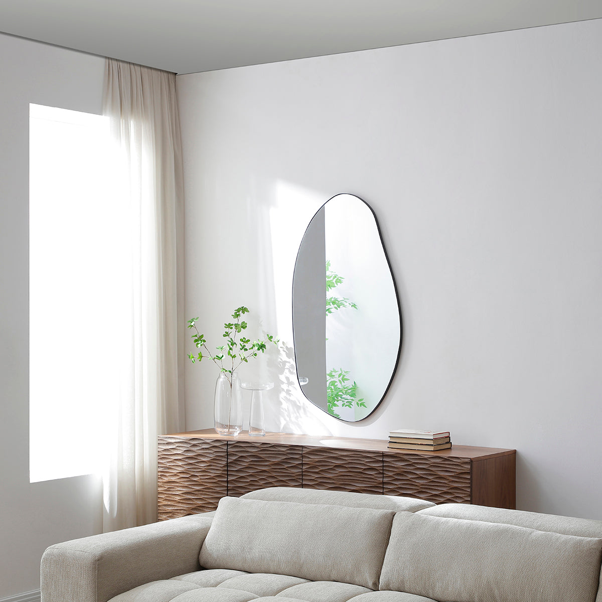 Espejo de hierro orgánico 115x65cm