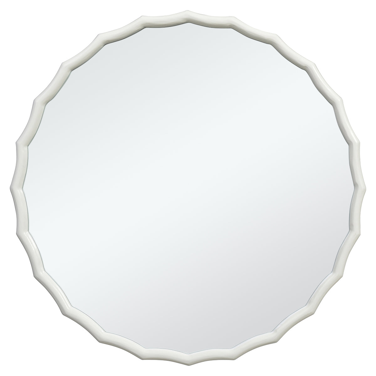 Specchio rotondo ondulato in legno 76x76 cm