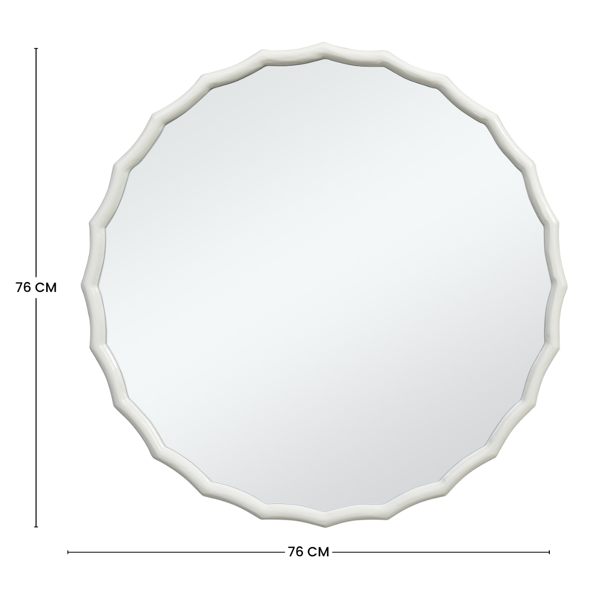 Espejo redondo ondulado de madera 76x76cm