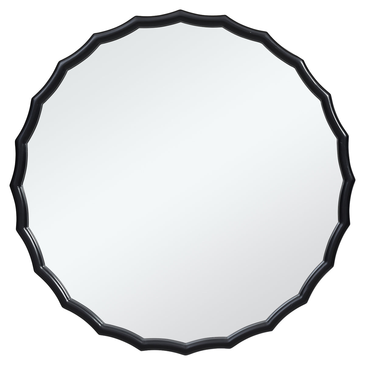 Specchio rotondo ondulato in legno 76x76 cm