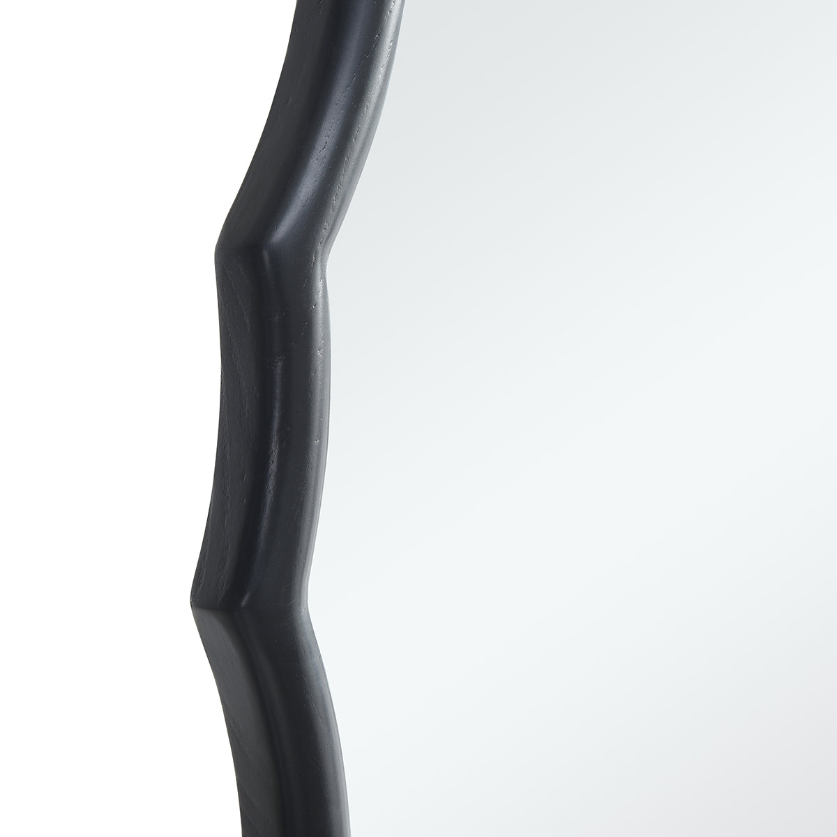 Specchio rotondo ondulato in legno 76x76 cm