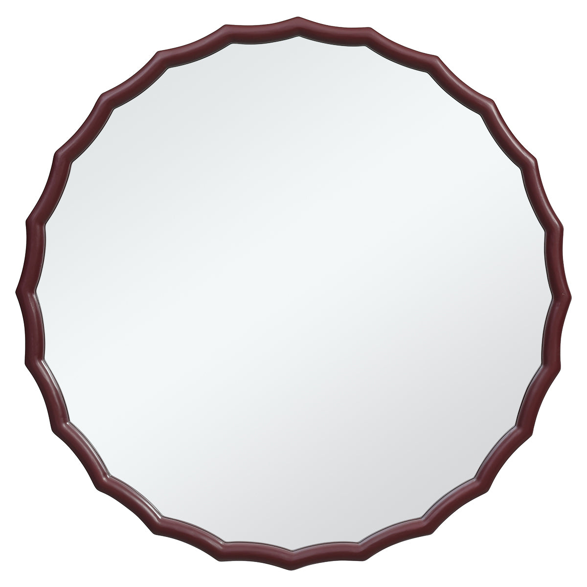 Specchio rotondo ondulato in legno 76x76 cm