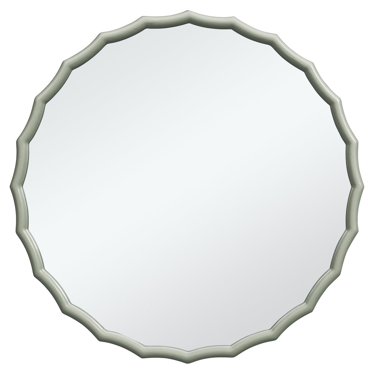 Specchio rotondo ondulato in legno 76x76 cm