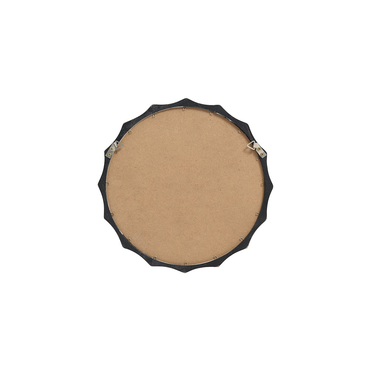 Espejo redondo ondulado de madera 38x38cm