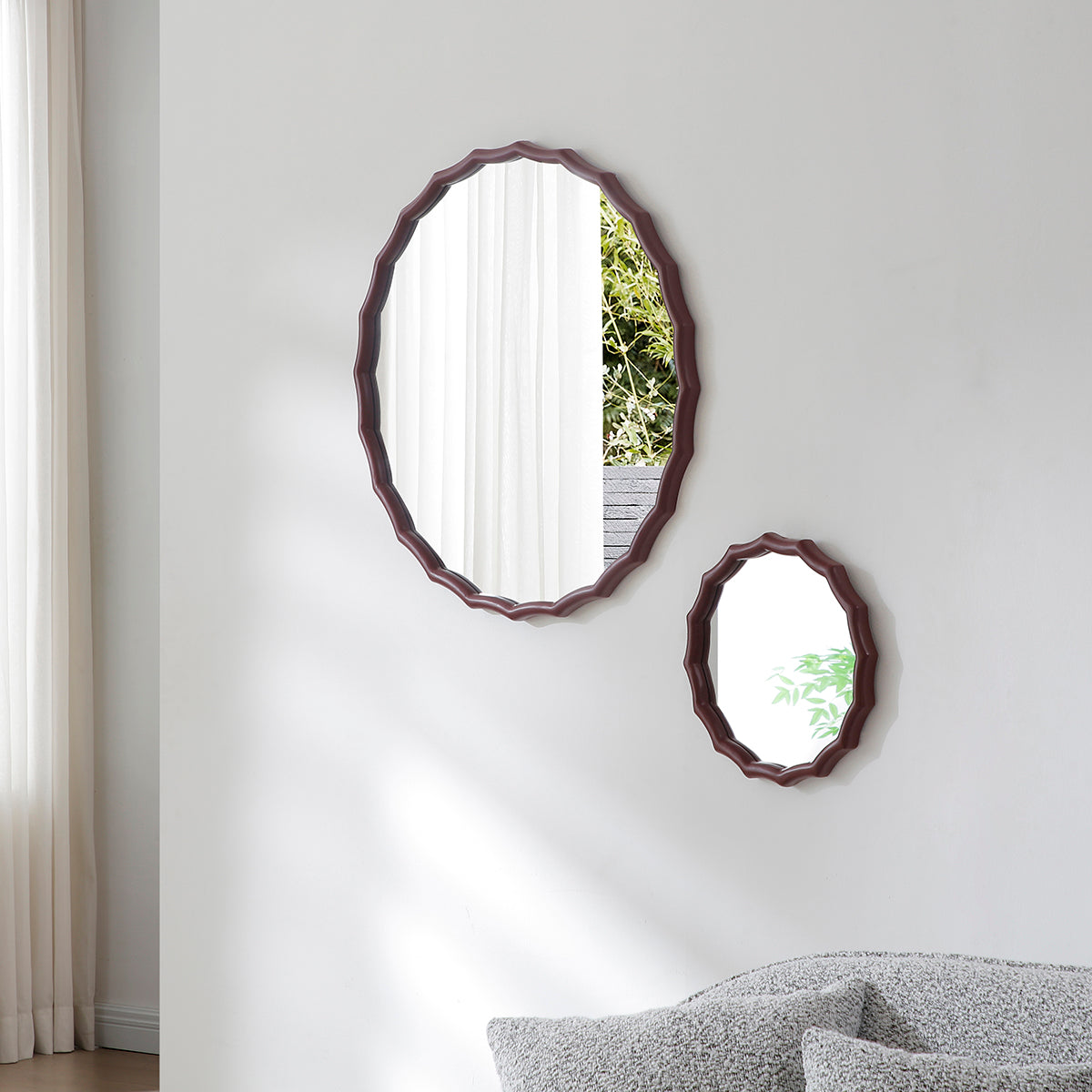 Specchio rotondo ondulato in legno 38x38 cm – Sia Deco Specchio rotondo ondulato in legno 38x38 cm – Sia Deco