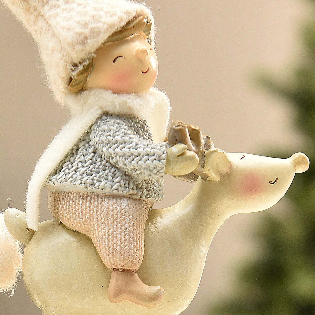 Figurina natalizia per bambini con renna pastello