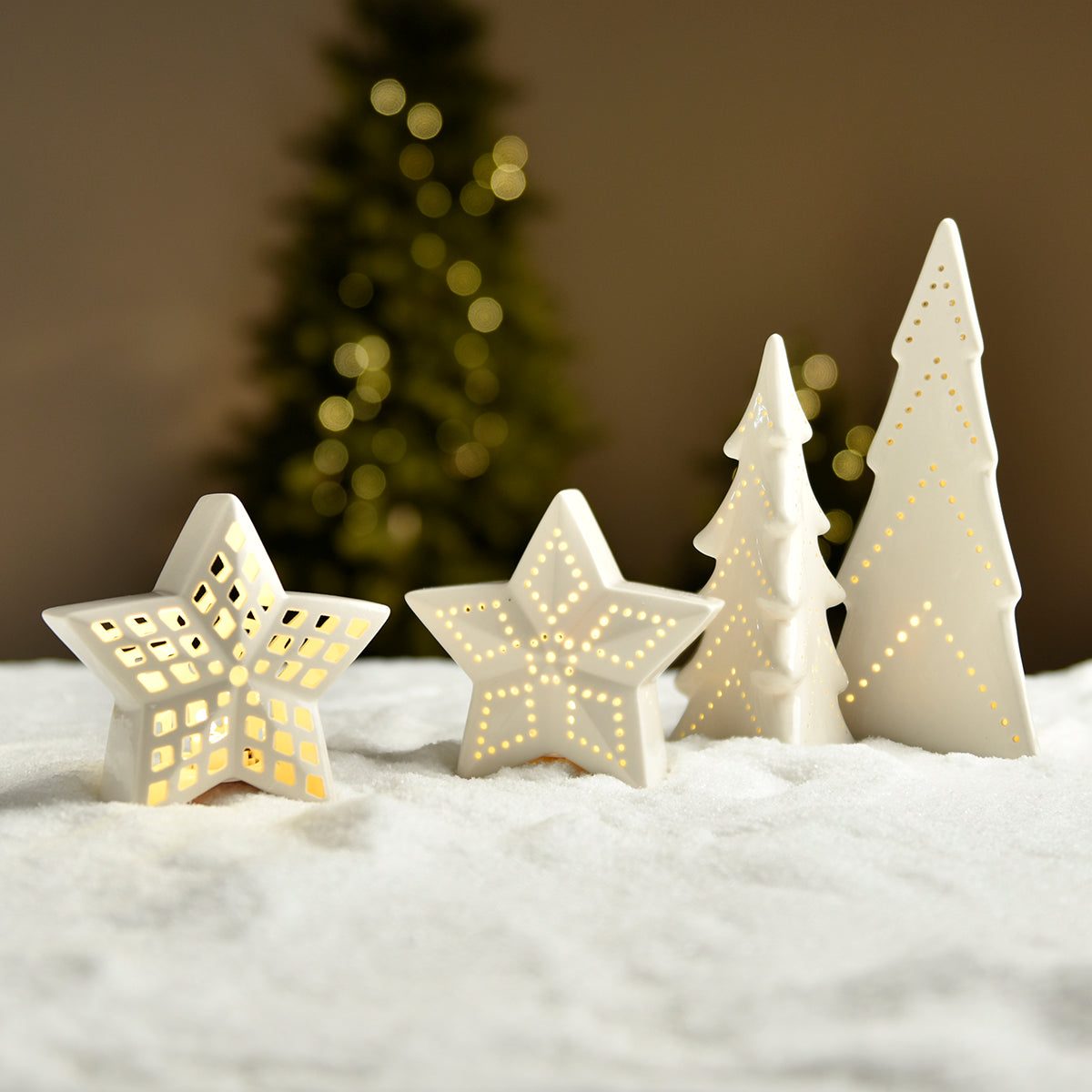 Figurine Etoile de Noël LED motif losanges