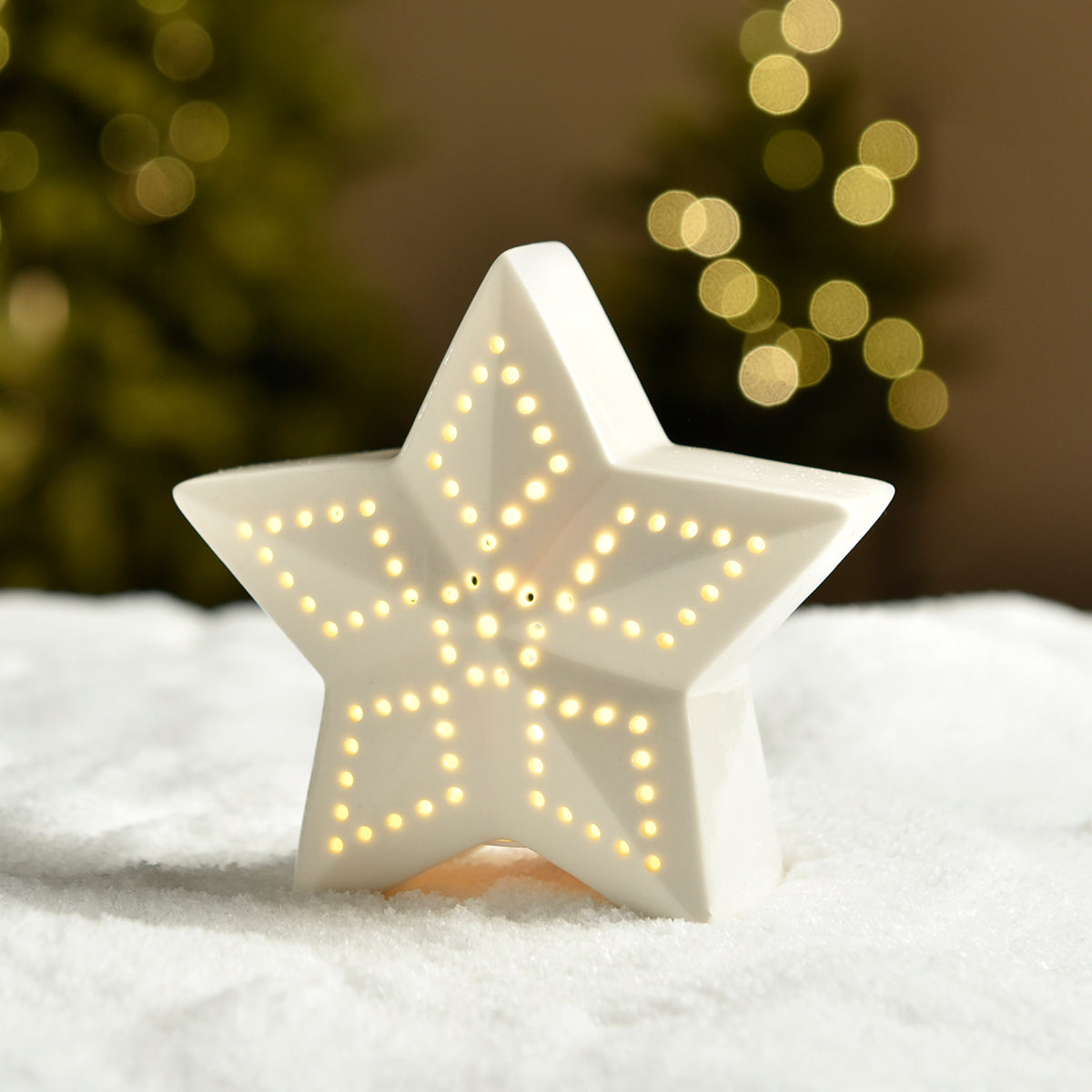 Figurine Etoile de Noël LED motif losanges