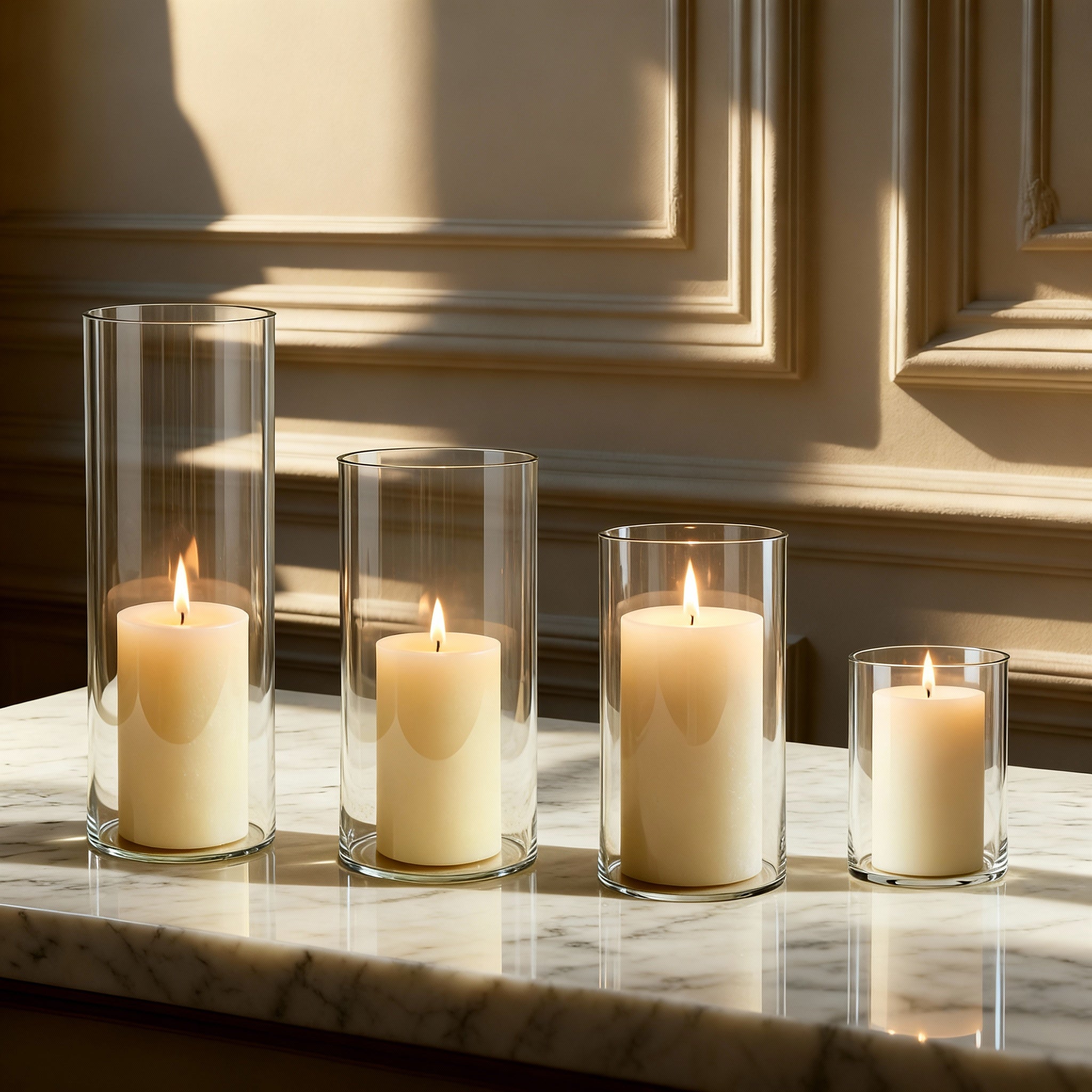 Portavelas transparente Halo 28 cm