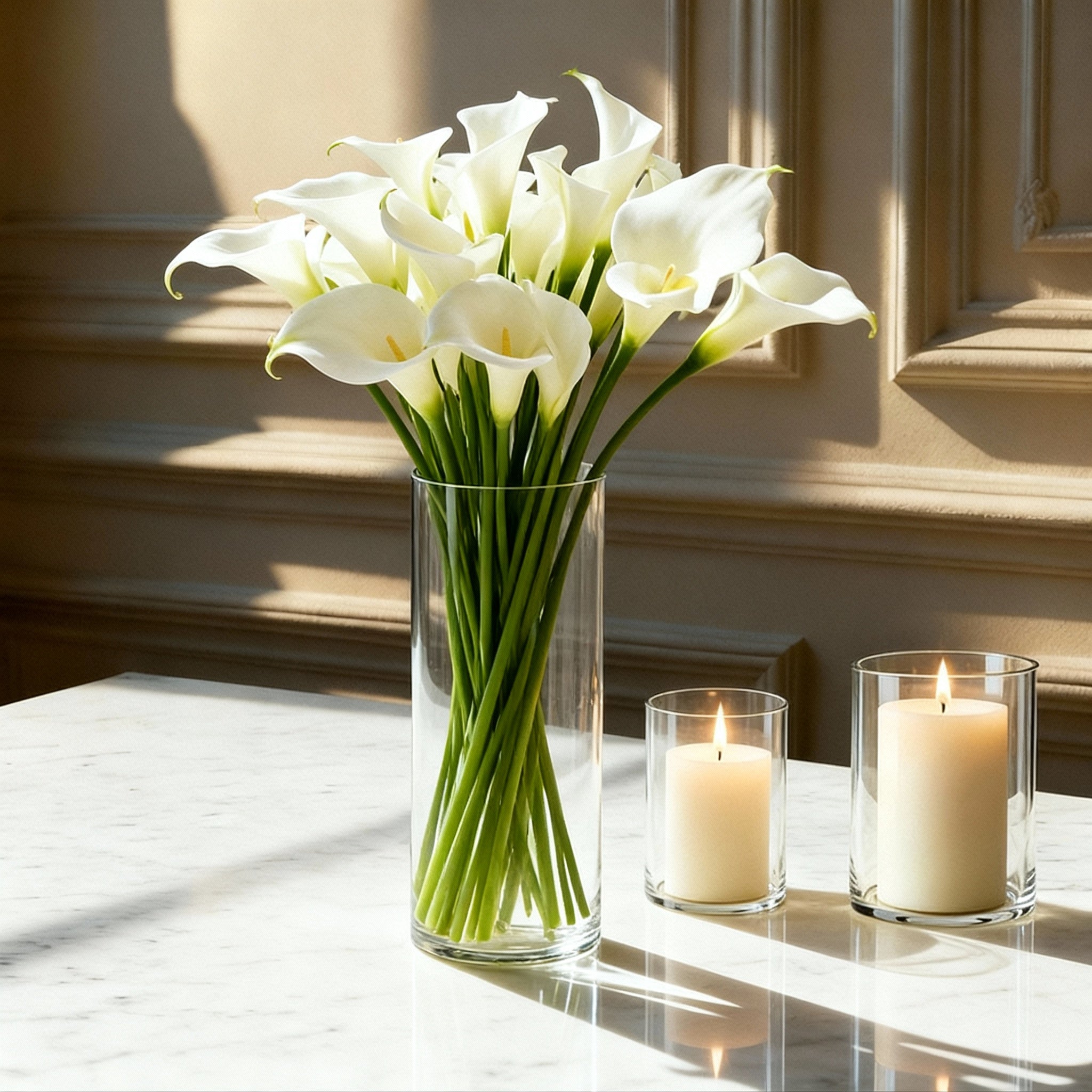 Portavelas transparente Halo 28 cm