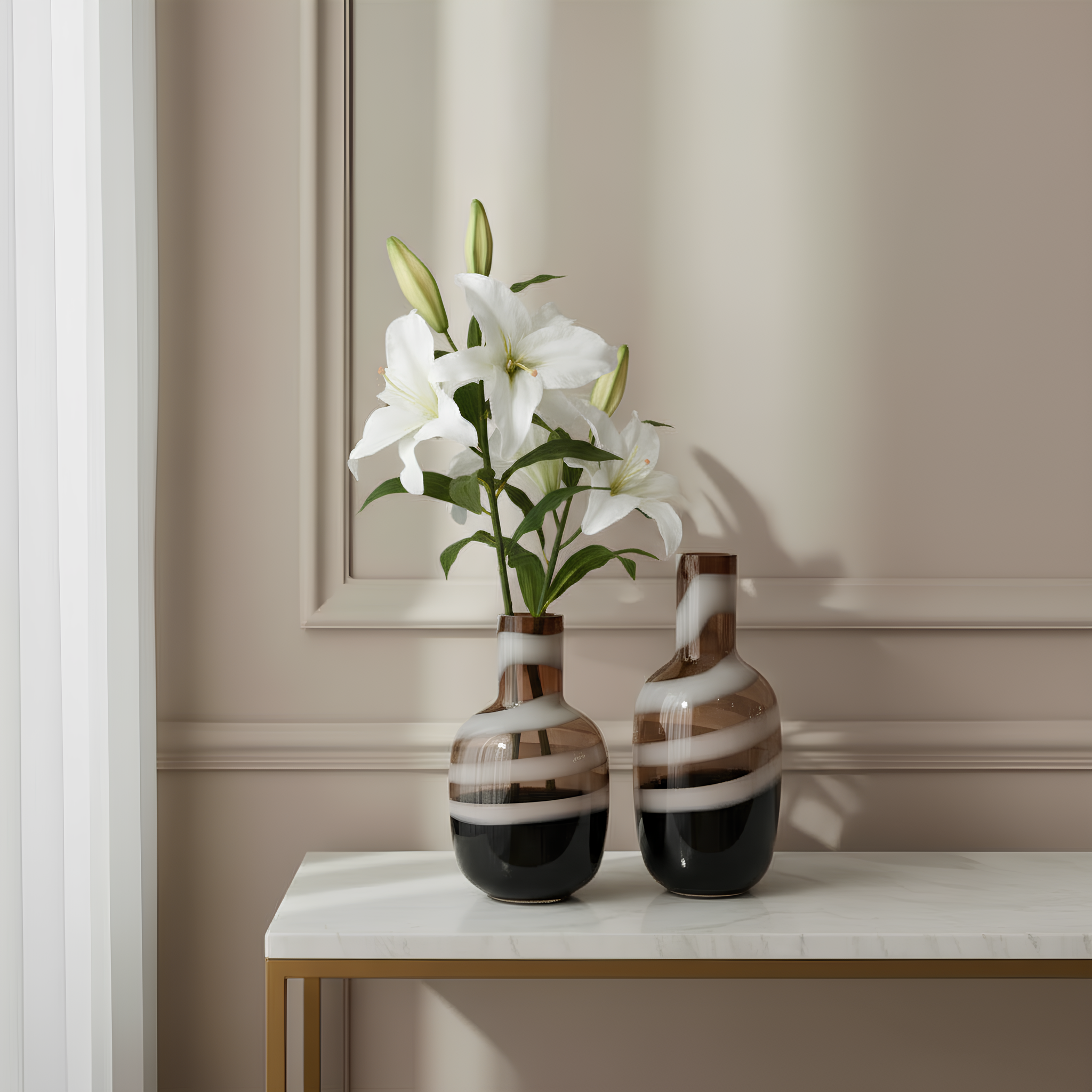 Jarrón de cristal espiral 40 cm