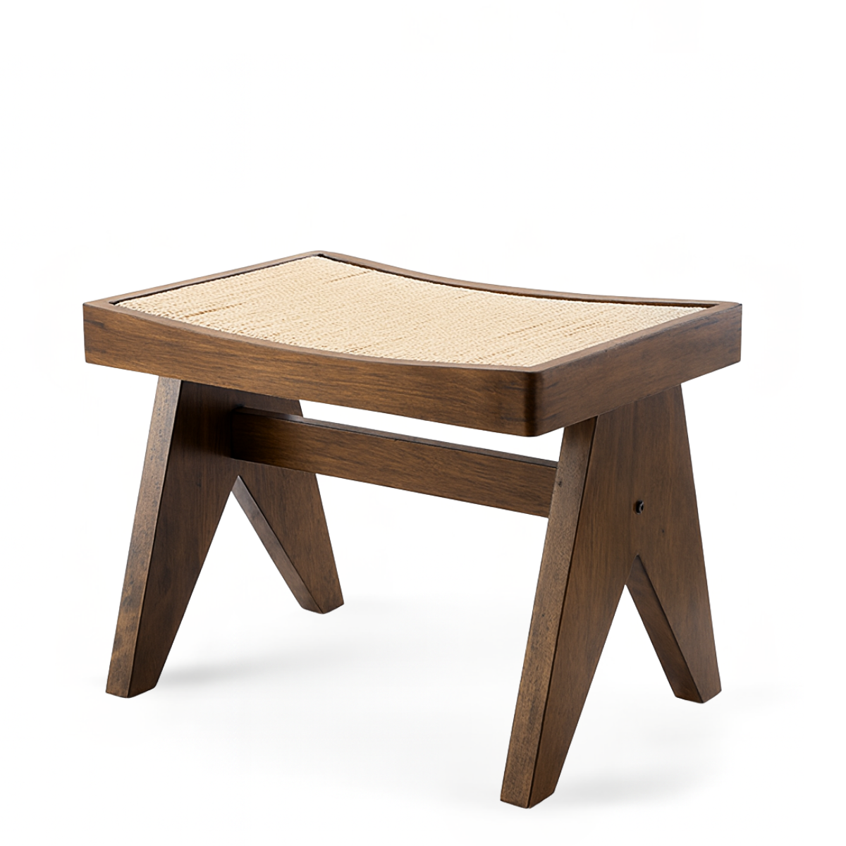 Tabouret en chêne et rotin Tao