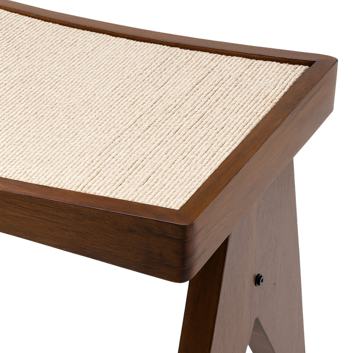 Tabouret en chêne et rotin Tao