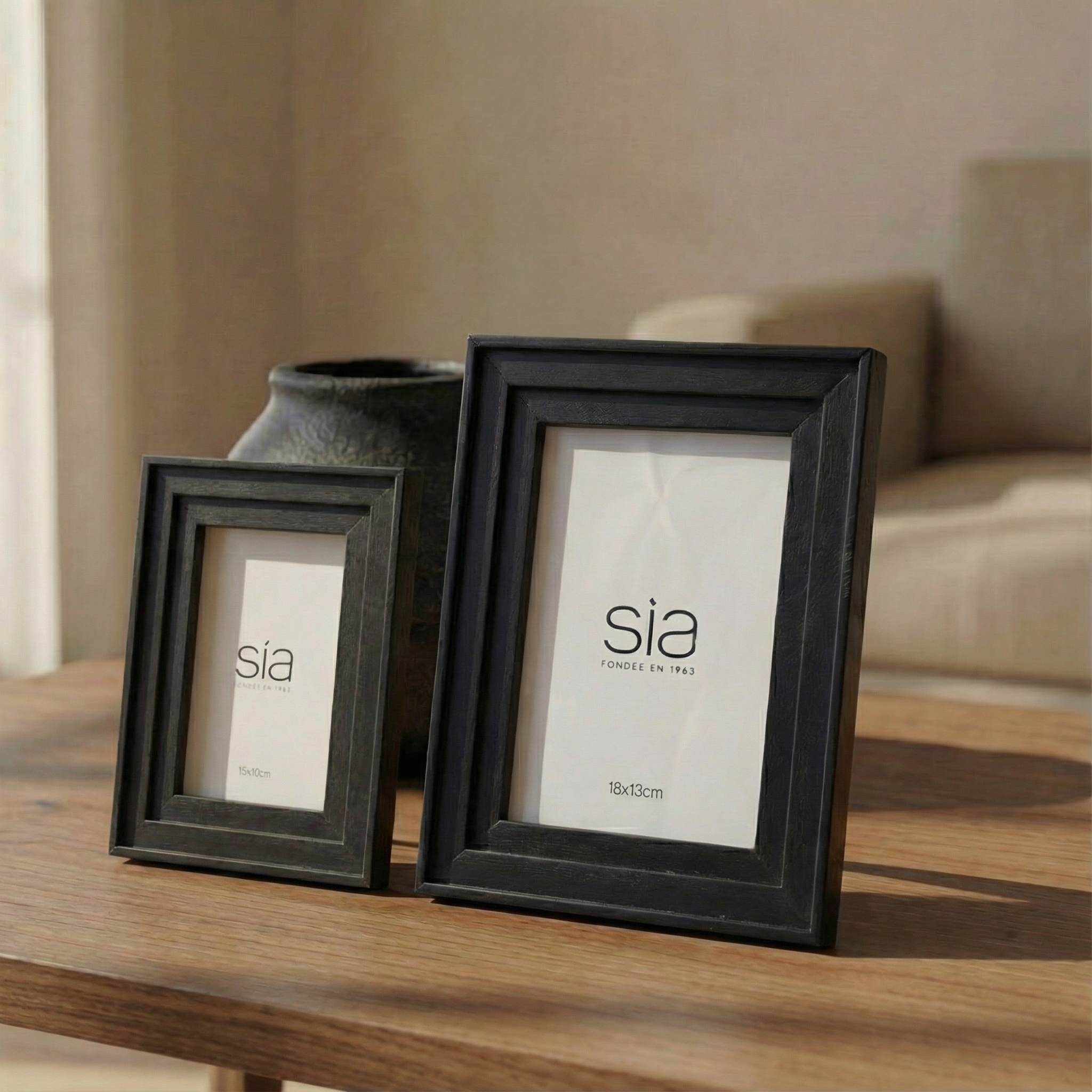 Marco de fotos Haiku en pino negro 13x18