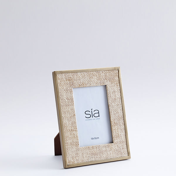 Cadre Photo Loft en rotin et métal 10x15