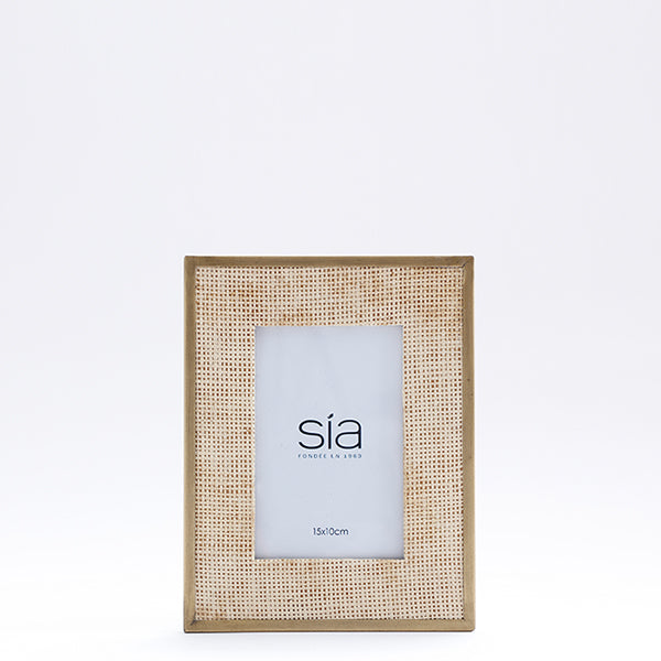 Cadre Photo Loft en rotin et métal 10x15