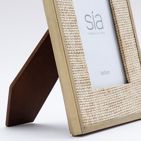 Cadre Photo Loft en rotin et métal 10x15