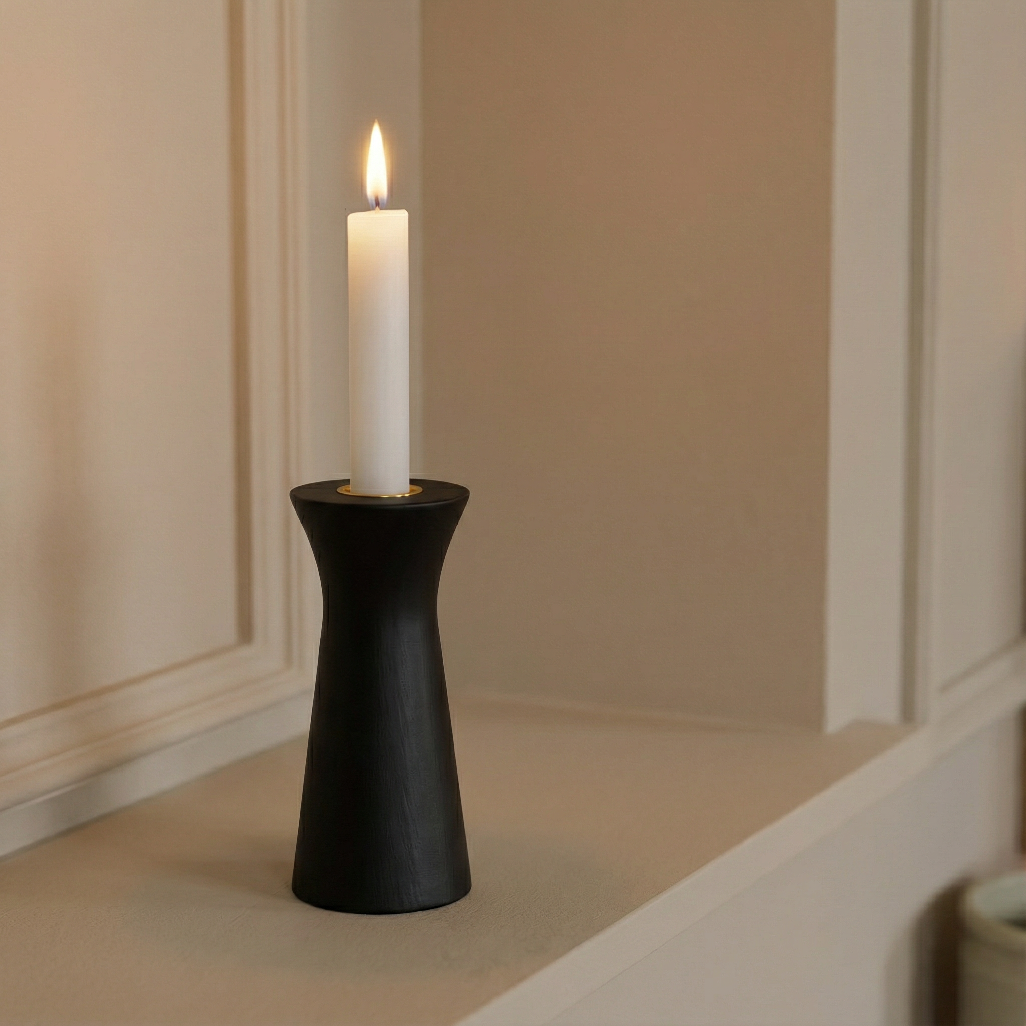 Bougeoir en bois Elya